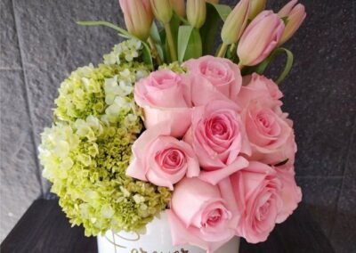 Bright morning flower arrangement