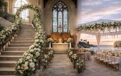 Top 2026 Wedding Floral Trends in California: Staircase, Church & Luxury Venue Inspo